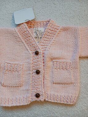 Please Mom Pink Knit Cardigan NWT
